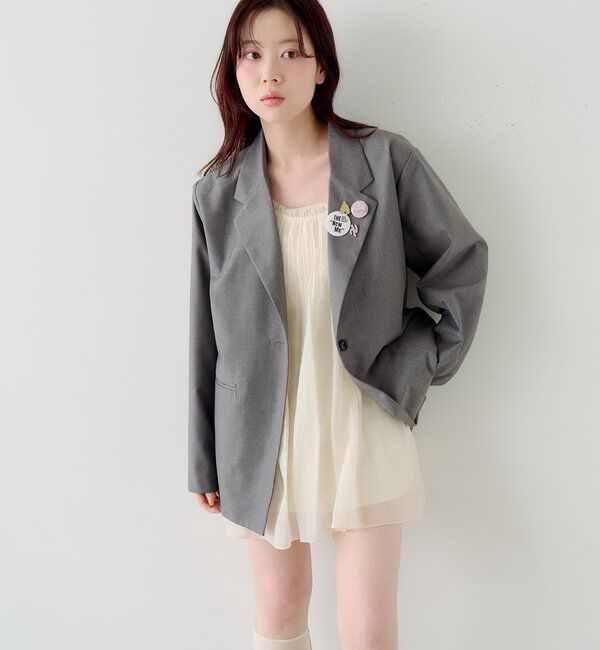  「【バッジ４点SET/ロングシーズン◎】バッジ付きジャケット」|テーラードジャケット|