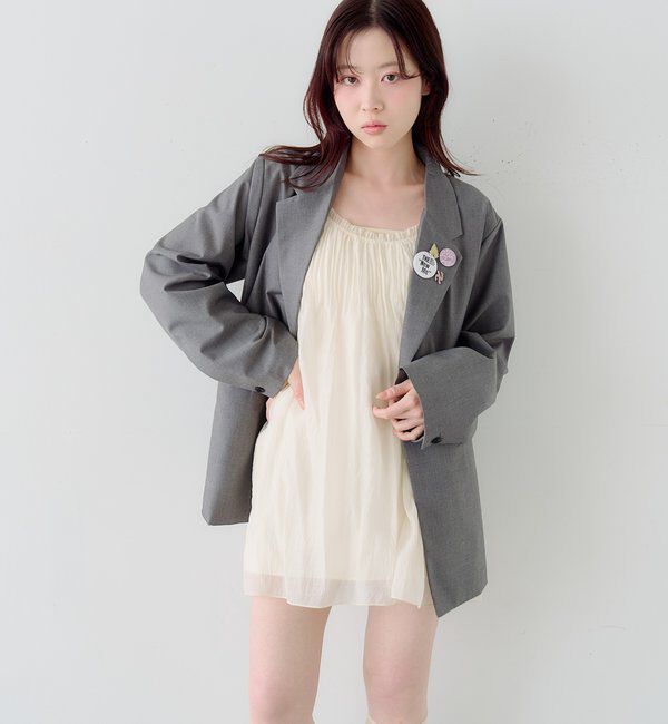  「【バッジ４点SET/ロングシーズン◎】バッジ付きジャケット」|テーラードジャケット|