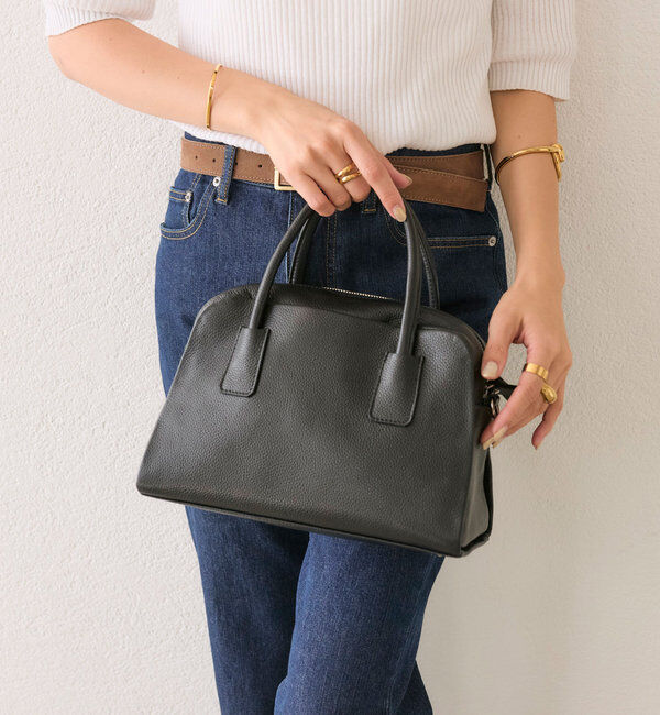  「【キレイめにもカジュアルにも】レザーボストン」|トートバッグ|