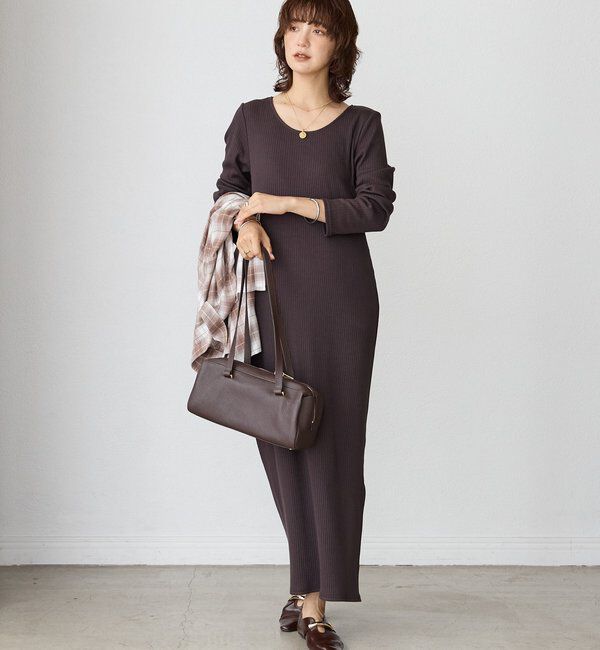  「【全骨格細見え】NEW2WAYロングリブワンピース」|ワンピース|