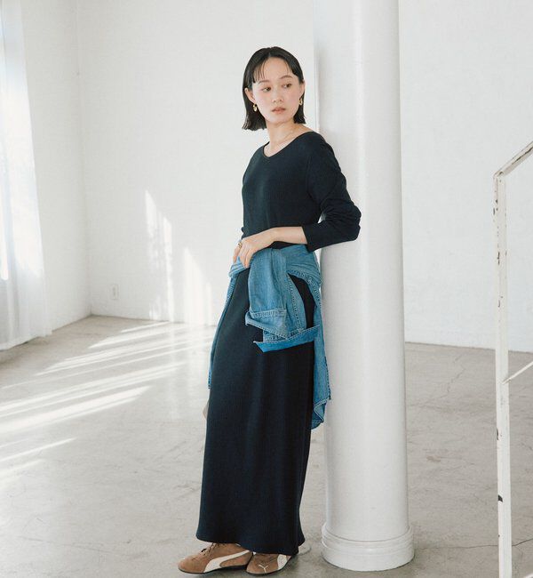  「【全骨格細見え】NEW2WAYロングリブワンピース」|ワンピース|