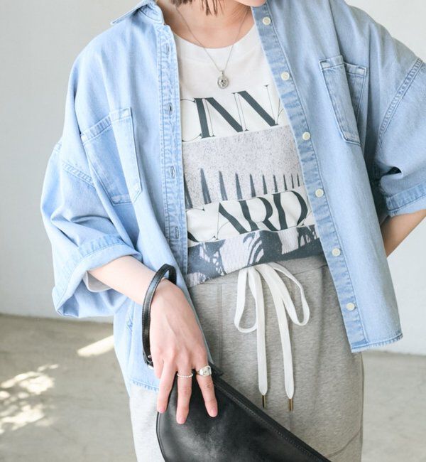  「予約【RIMH（リムエイチ）】ポンチョデニムシャツ」|シャツ・ブラウス|サックスブルー