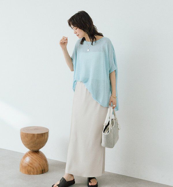  「予約【ストレスフリーな履き心地】バイアスサテンナロースカート」|スカート|