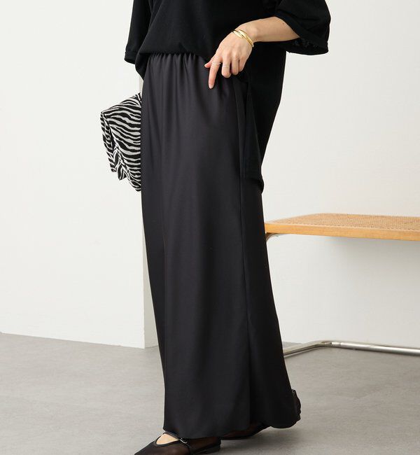  「予約【ストレスフリーな履き心地】バイアスサテンナロースカート」|スカート|