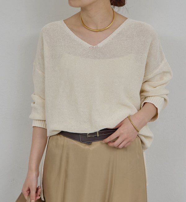  「【手洗い可】コットンメッシュプルオーバー」|ニット・セーター|