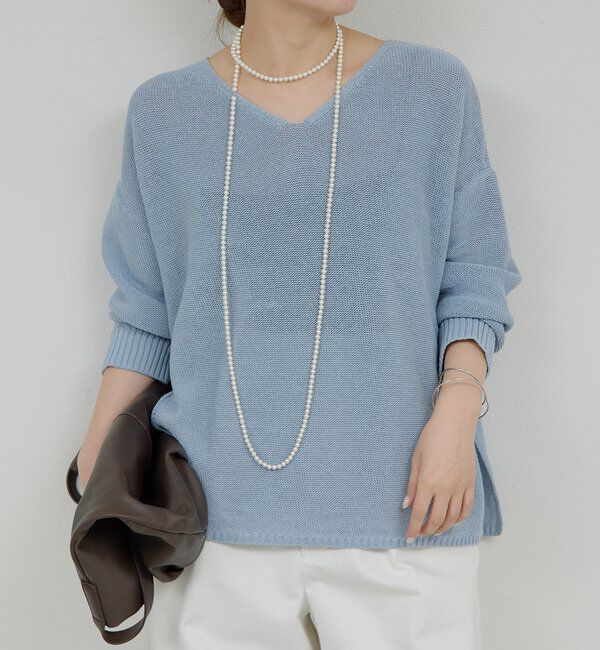  「【手洗い可】コットンメッシュプルオーバー」|ニット・セーター|