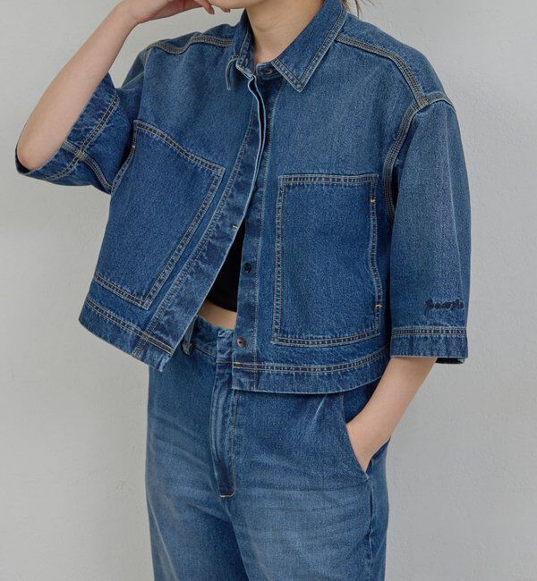  「【PEAS】【セットアップ対応】デニムハーフスリーブシャツ」|シャツ・ブラウス|