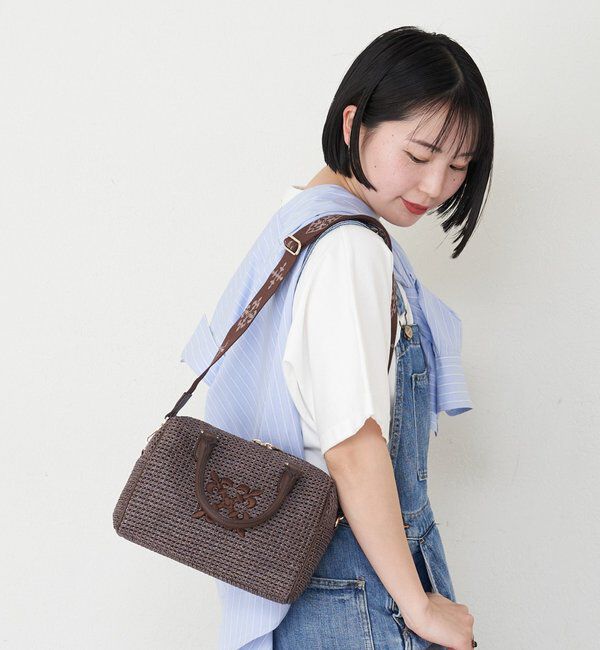  「ナイロンラフィアミニボストンバッグ」|ボストンバッグ|