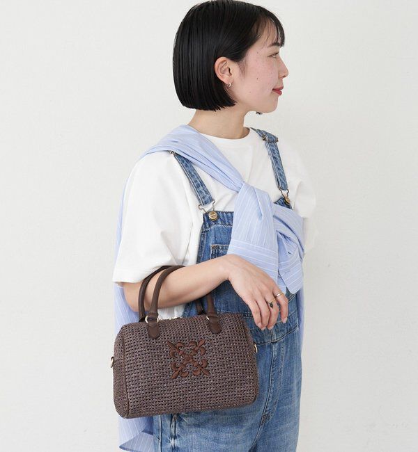  「ナイロンラフィアミニボストンバッグ」|ボストンバッグ|