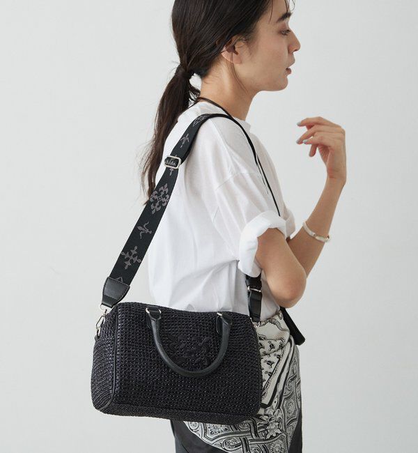  「ナイロンラフィアミニボストンバッグ」|ボストンバッグ|