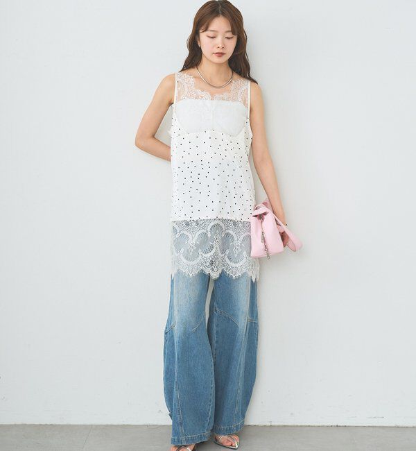  「レースサテンキャミソール」|シャツ・ブラウス|
