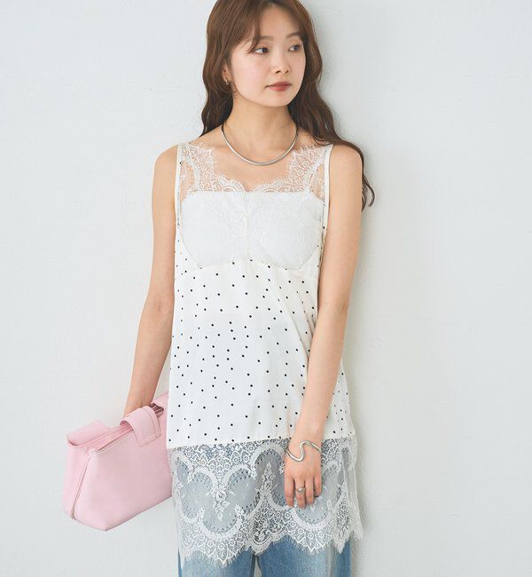  「レースサテンキャミソール」|シャツ・ブラウス|