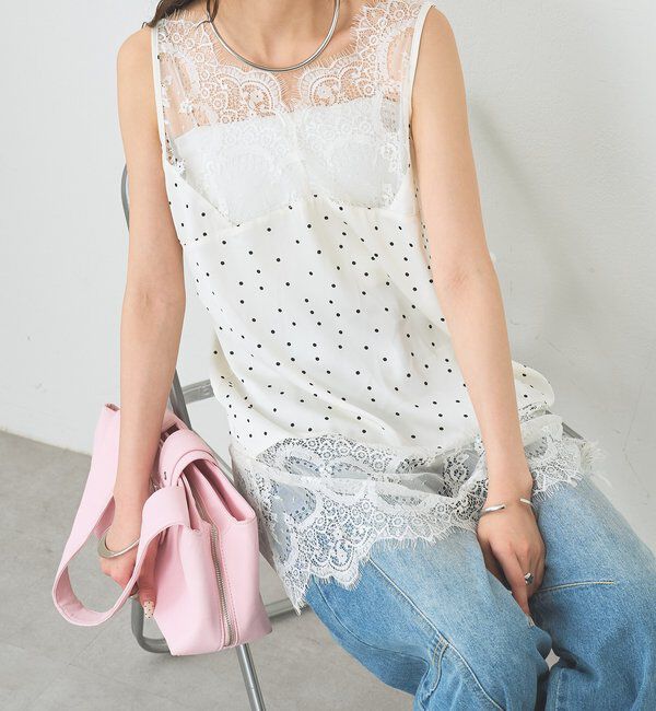  「レースサテンキャミソール」|シャツ・ブラウス|