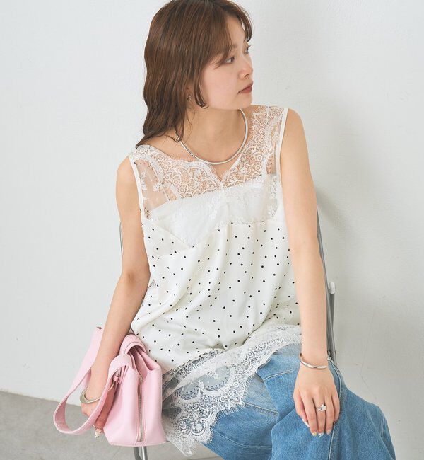  「レースサテンキャミソール」|シャツ・ブラウス|