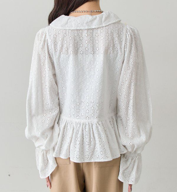  「フラワー刺繍フリルブラウス」|シャツ・ブラウス|