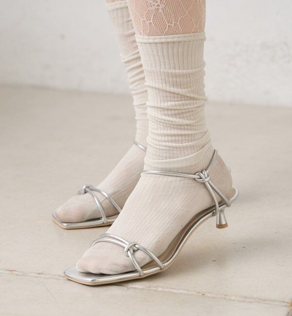  「クロスストラップヒールサンダル」|サンダル|