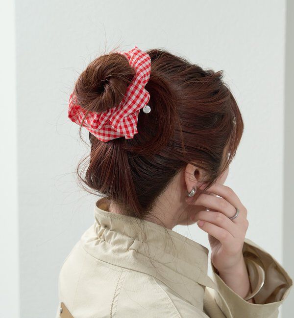  「チャーム付きギンガムシュシュ」|その他|