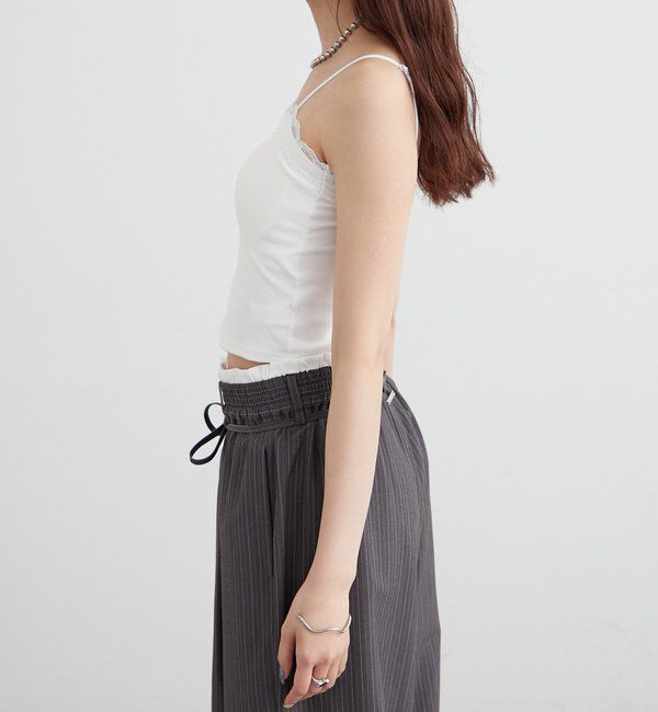  「パット付きフリルレースショートキャミソール」|キャミソール|