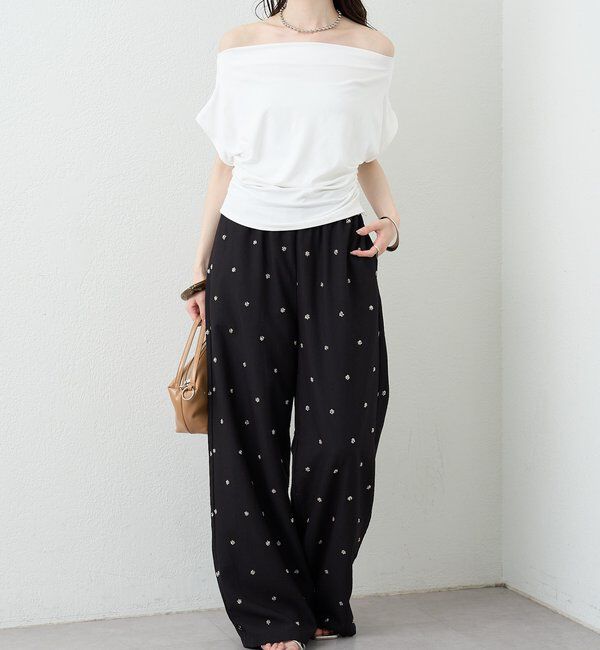  「サイドギャザーオフショルTシャツ」|Tシャツ・カットソー|