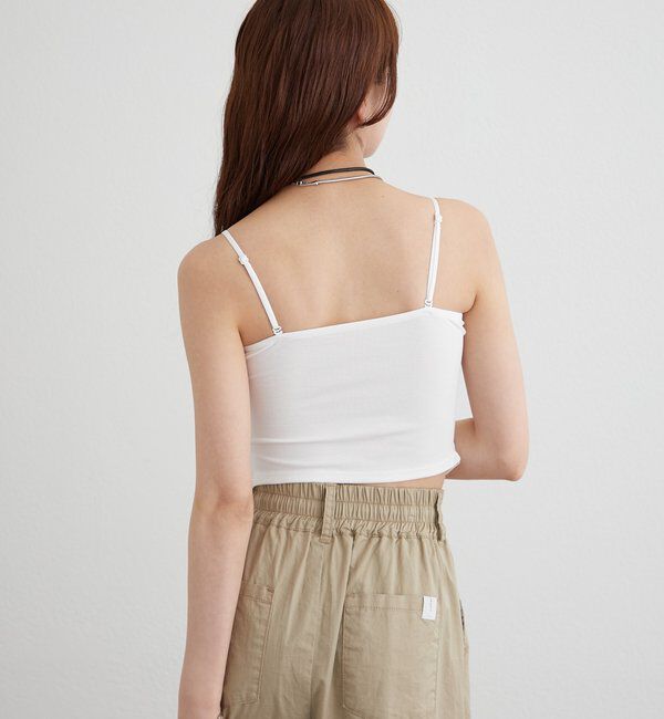  「パット付きボタンスリットキャミソール」|キャミソール|