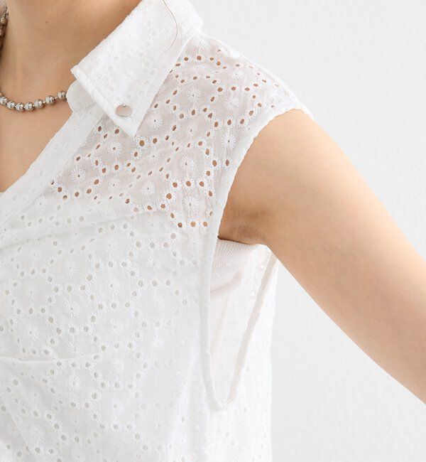  「襟付きサイドギャザーシェイプシャツ」|シャツ・ブラウス|