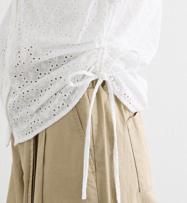  「襟付きサイドギャザーシェイプシャツ」|シャツ・ブラウス|