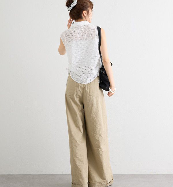  「襟付きサイドギャザーシェイプシャツ」|シャツ・ブラウス|