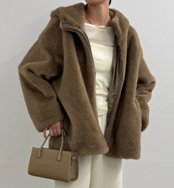  「フードフェイクファーブルゾン」|ベスト・ジレ|