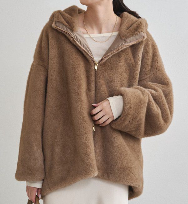  「フードフェイクファーブルゾン」|ベスト・ジレ|