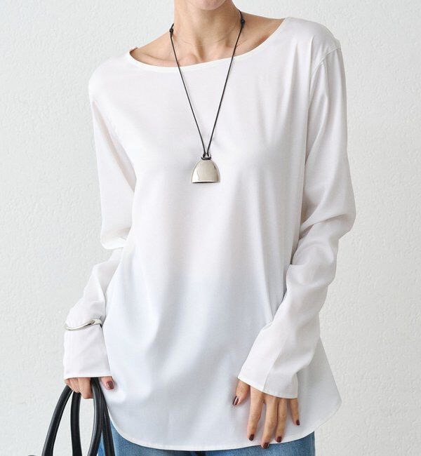  「サテンロンTブラウス」|シャツ・ブラウス|オフホワイト