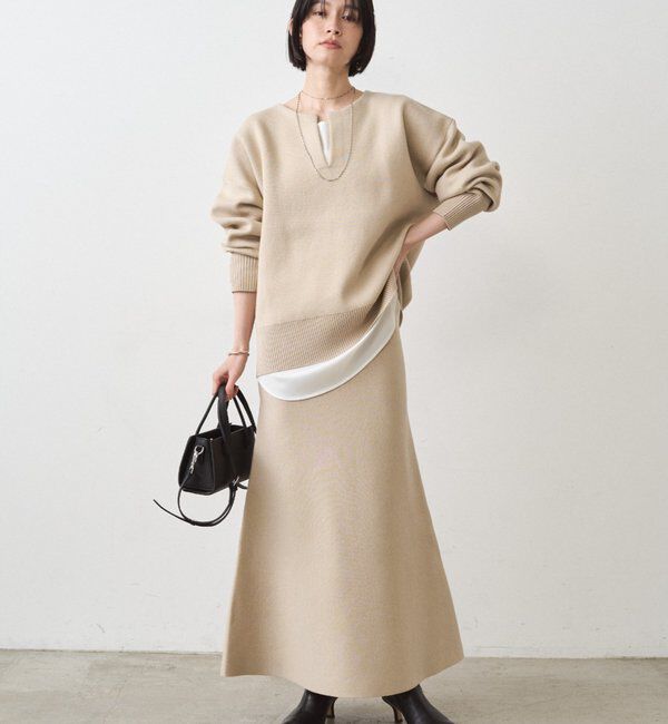  「【@_shirabe.s_コラボ】スウェットライクスキッパーニット」|ニット・セーター|