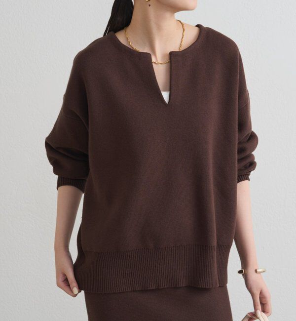  「【@_shirabe.s_コラボ】スウェットライクスキッパーニット」|ニット・セーター|