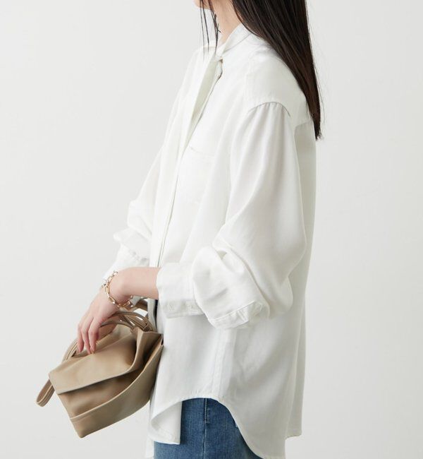  「ライトデニムボウタイブラウス」|シャツ・ブラウス|