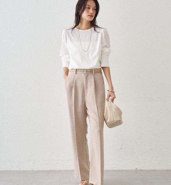  「【Atelier N5/アトリエヌメロサンク】パフスリーブクルーブラウス」|シャツ・ブラウス|