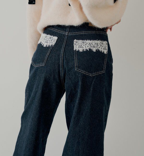  「ポケットレースワイドデニム」|デニム|