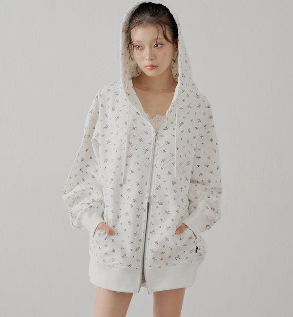  「花柄ルーズパーカー」|パーカー|
