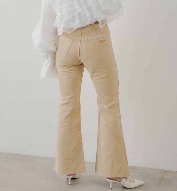  「レースデザインフレアデニム」|デニム|