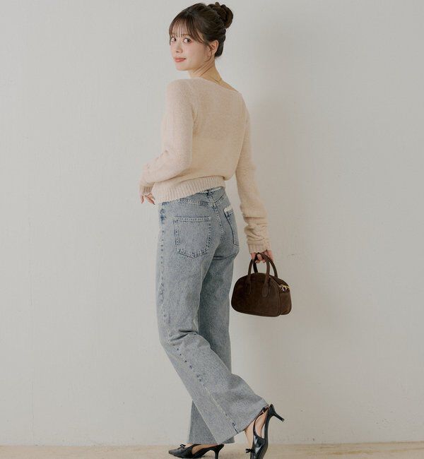  「レースデザインフレアデニム」|デニム|