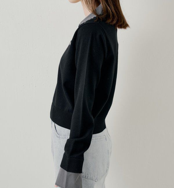  「シャツレイヤードVネックニット」|ニット・セーター|