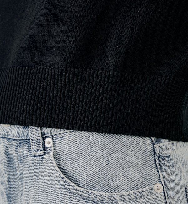  「シャツレイヤードVネックニット」|ニット・セーター|