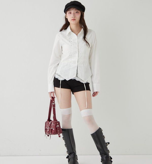  「【SLOPPY/スロッピー】リブショートパンツ」|チノ|