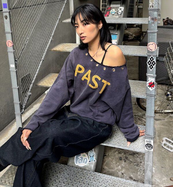  「アイレットオフショルロゴスウェット」|Tシャツ・カットソー|