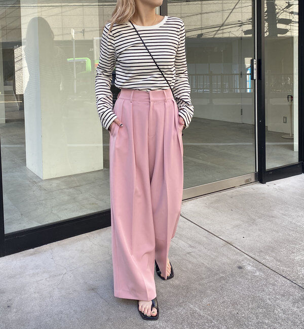  「【累計2万本突破！】【低身長・高身長サイズあり】2タックワイドパンツ」|チノ|