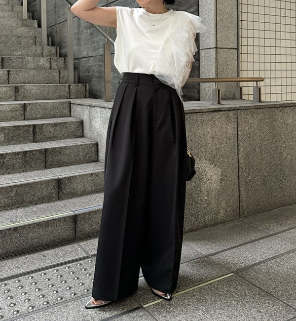  「【累計2万本突破！】【低身長・高身長サイズあり】2タックワイドパンツ」|チノ|