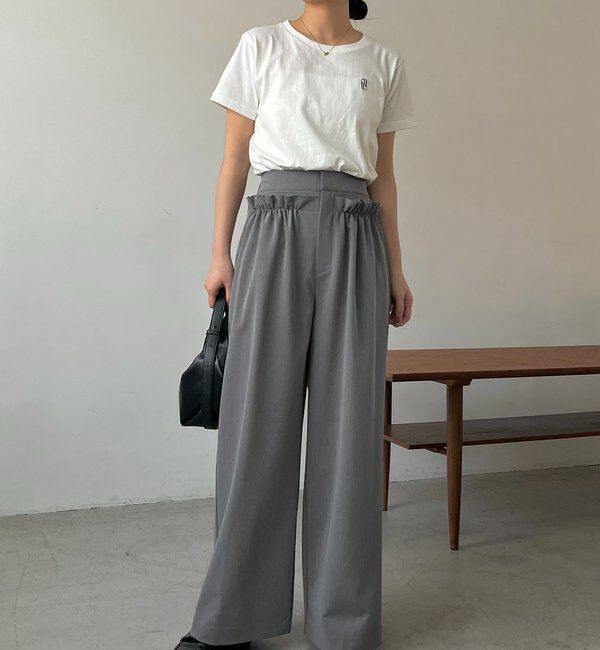  「【低身長サイズあり】ギャザーフリルパンツ」|チノ|
