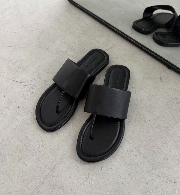  「トングフラットサンダル」|その他|ブラック