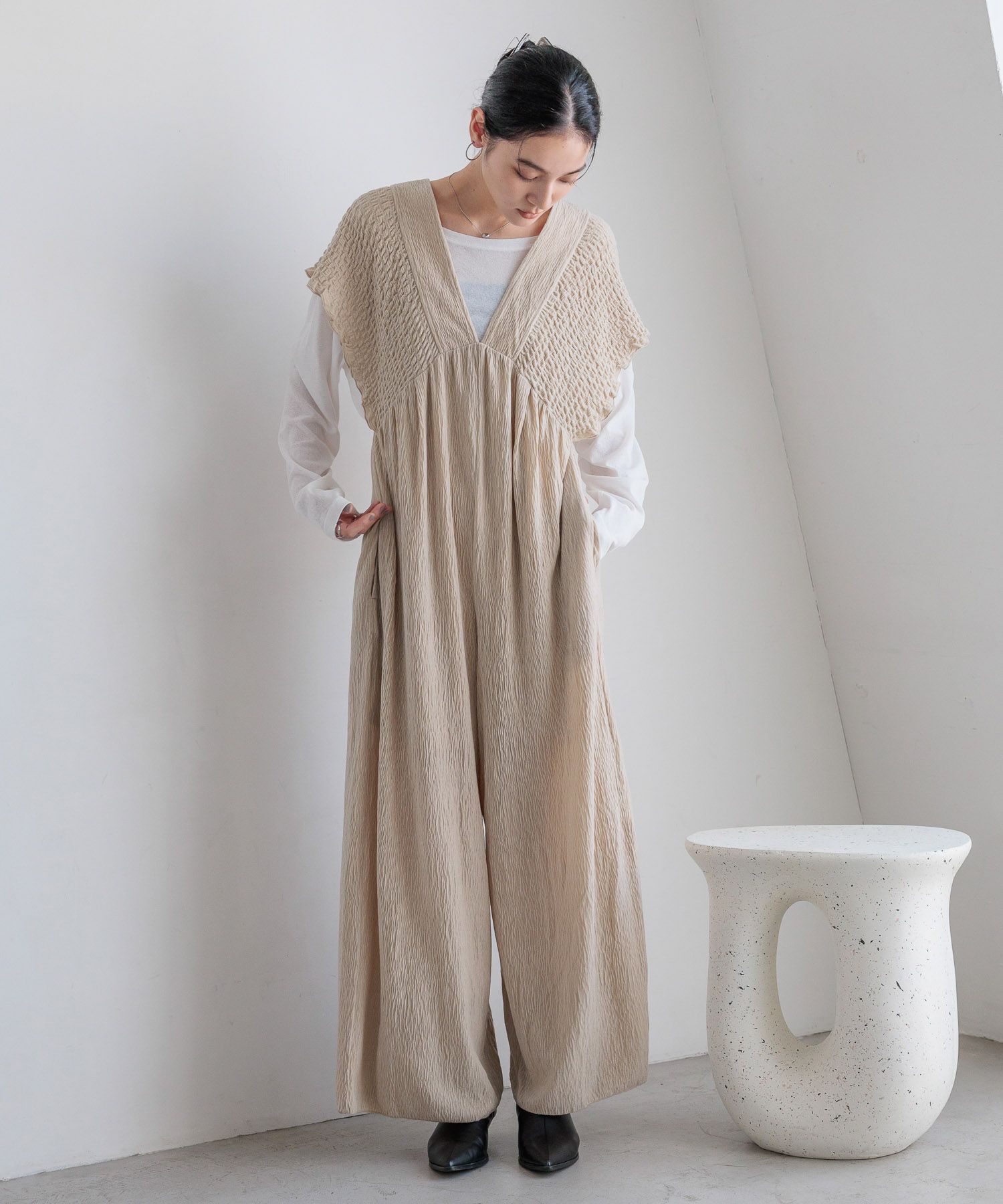 LOWRYS FARM「シャーリングベロアサロペ」|ワンピース|