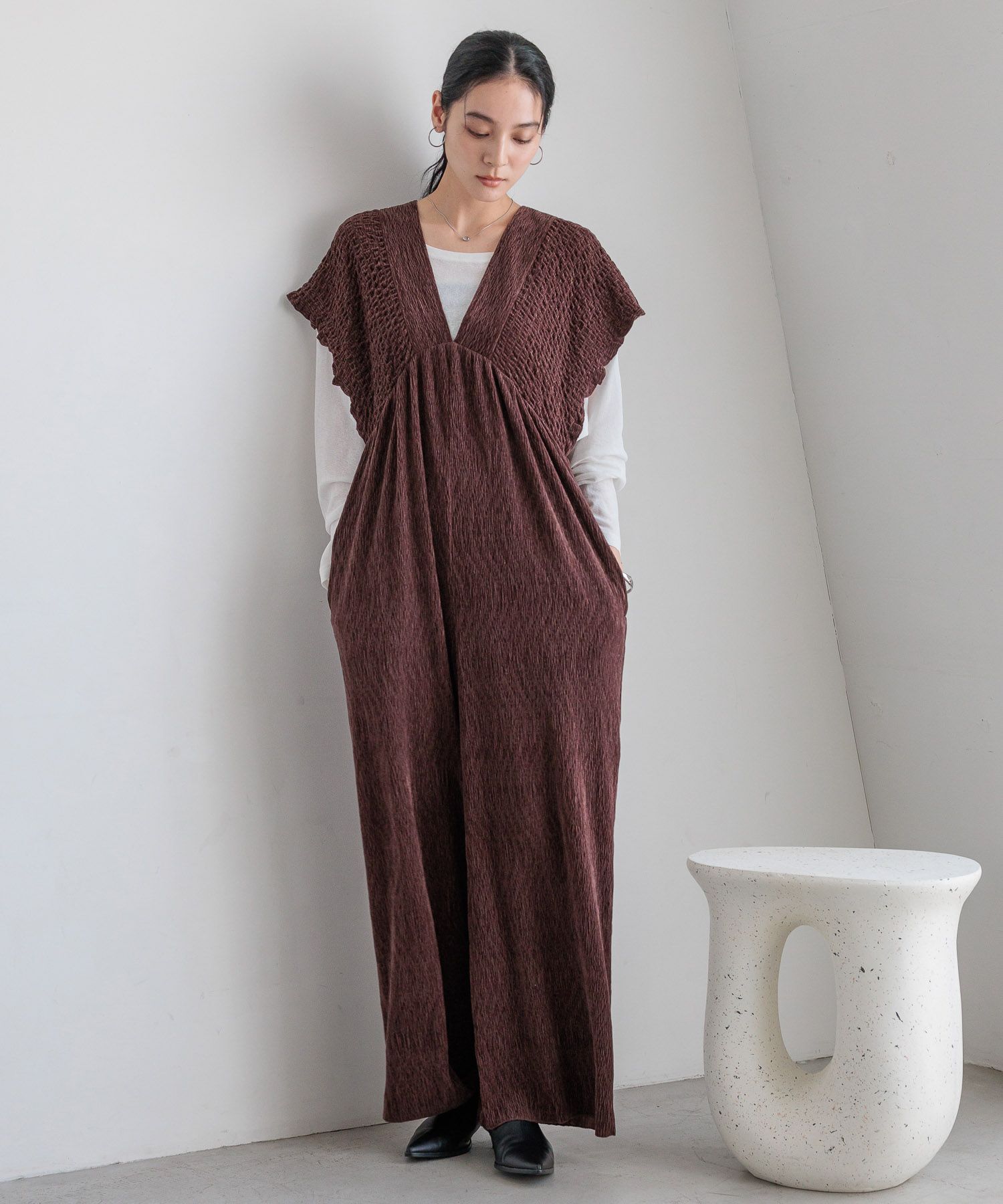 LOWRYS FARM「シャーリングベロアサロペ」|ワンピース|