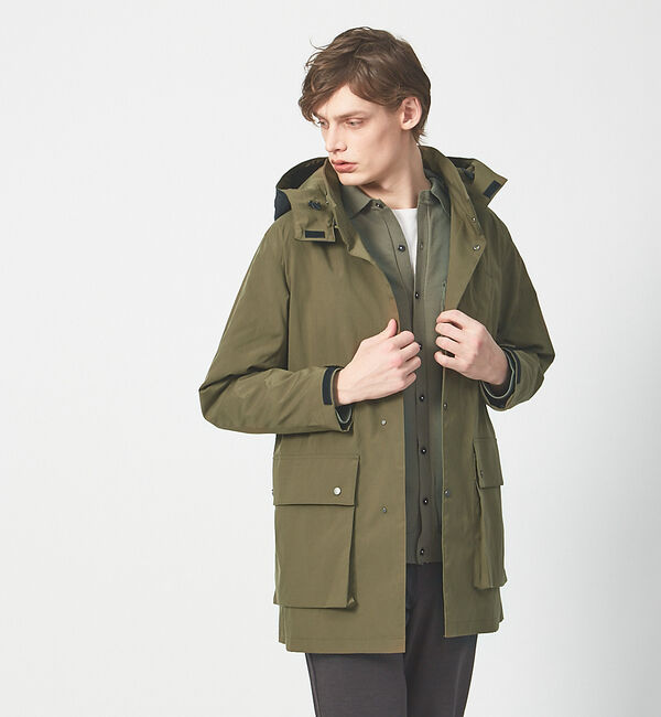 ABAHOUSE「【フード取外可】タスラン ストレッチ コート / スプリングコート」|アウトドア|カーキ
