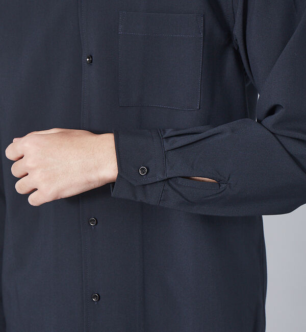 ABAHOUSE「【定番】ストレッチ ノーカラー Vネック シャツ」|シャツ・ブラウス|